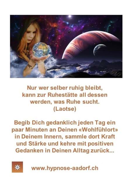 Ruhig durchs Leben, Positiv, vorwärs, Zukunft, Hypnose Aadorf